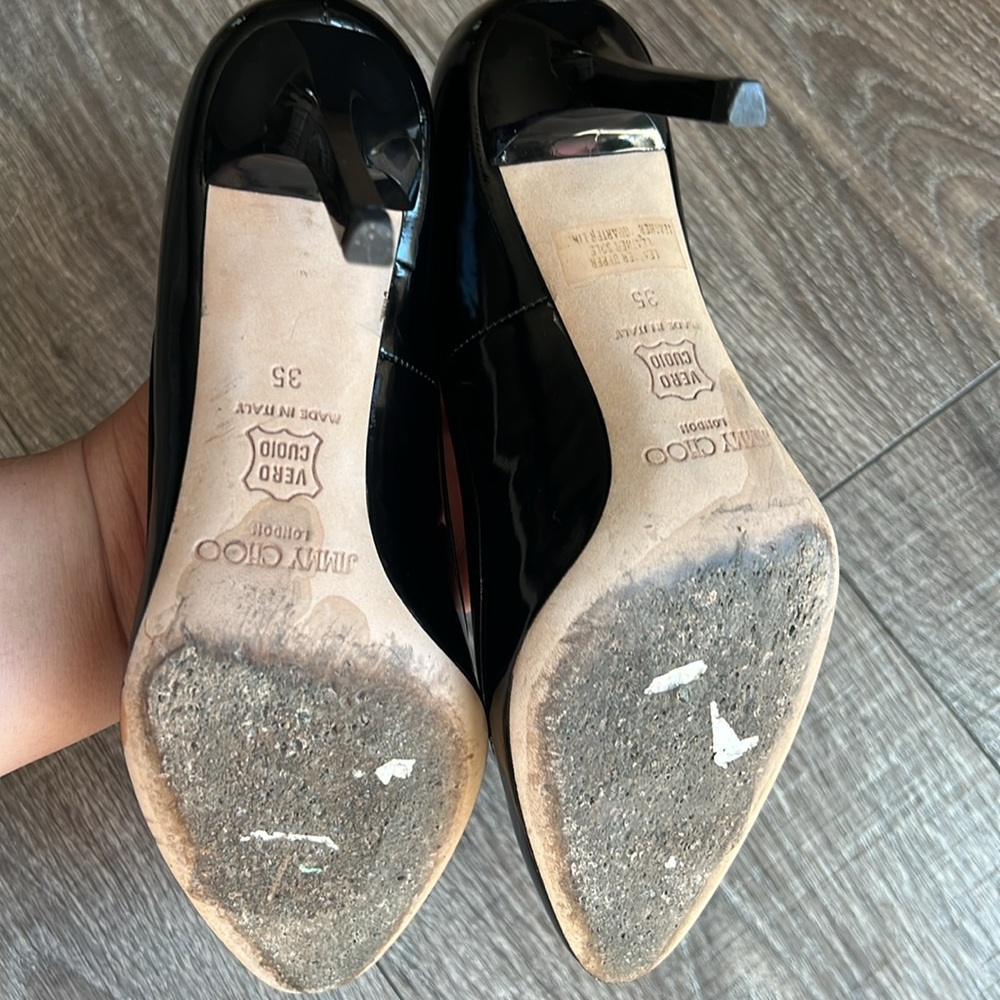 JIMMY CHOO London Black Leather Pumps - Picture 8 of 9